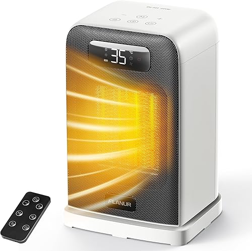 Miniatura 10 de – Calentadores de espacio para uso en interiores de habitación grande, calentador eléctrico portátil de 1500 W con control remoto, 5 modos,