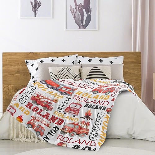 Miniatura 134 de Manta de bebé de bomberos con camión de bomberos, súper suave, manta acogedora para recién nacido, manta de recepción para bebé, manta para cuna, 40