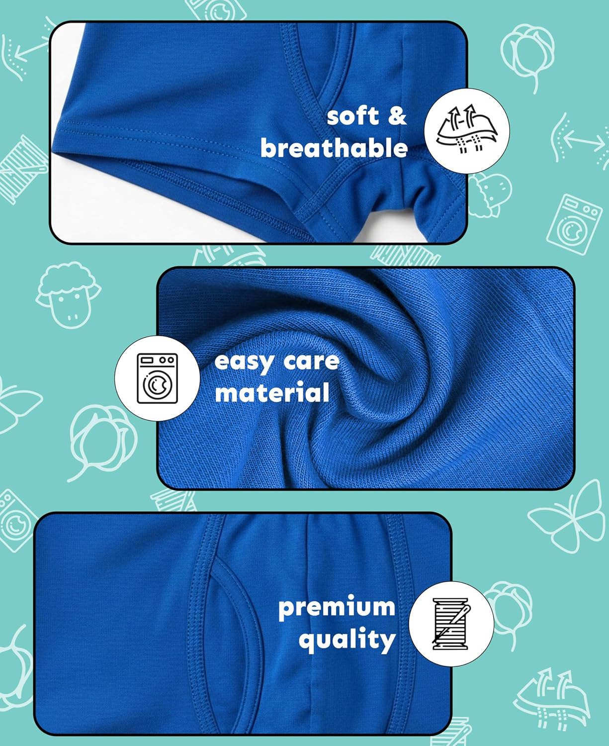 Andrew Scott Basics Boys Big Boys & Toddlers Cotton Knit Underwear Boxer Briefs-Pack of 12