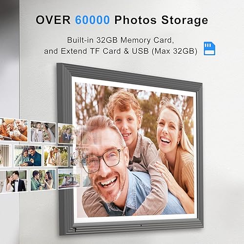 Miniatura 7 de Marco de Fotos Digital Grande con Wi-Fi - Marco de Fotos de 15" 32GB Inteligente con Control Remoto (Sin Pantalla Táctil), Función Completa,