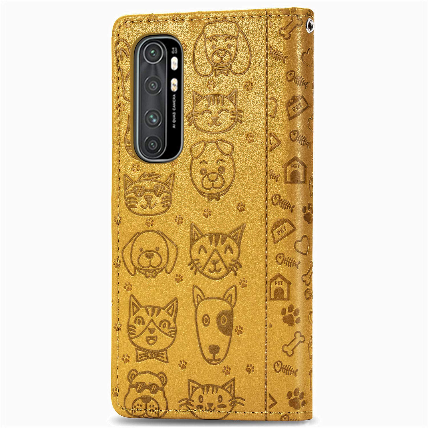 Custodia Portafoglio Con Disegno Leopardo Marrone Per Xiaomi Mi Note 10 Lite - Copertina Magnetica Con Porta Carte - 3