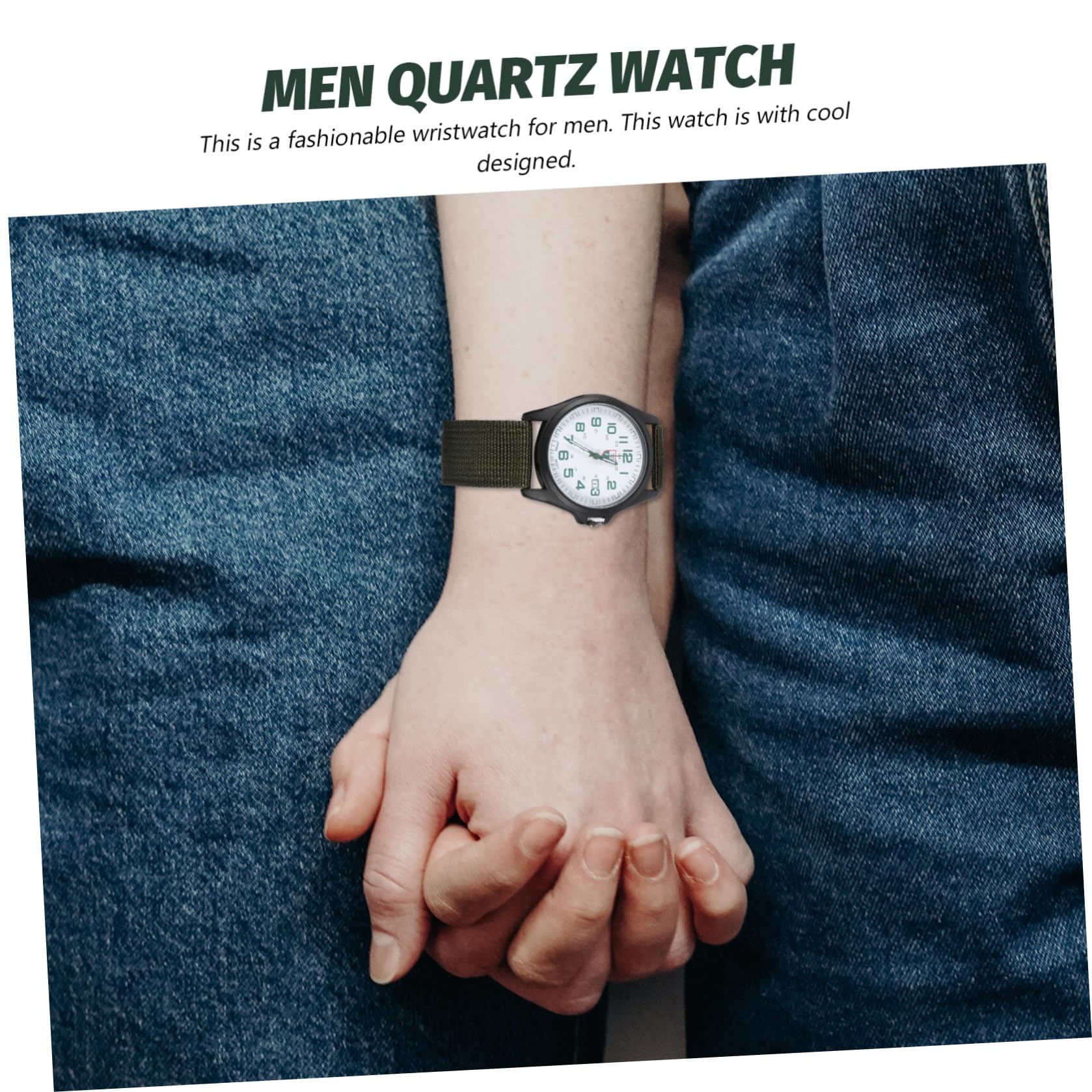 ifundom Orologio Militare da Uomo al Quarzo Cinturino in Nailon Verde, Calendario e Design Creativo, Orologio Sportivo Puntuale per Uso Quotidiano