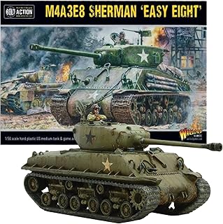 Wargames Delivered - Bolt Action Miniatures - Warlord Games M4A3E8 Sherman Easy Eight 28mm Miniatures, Medium Tank, Cards, Decal Sheet, Dice, Guide, Markers, Digital Bundle - Action Figure Model Kit