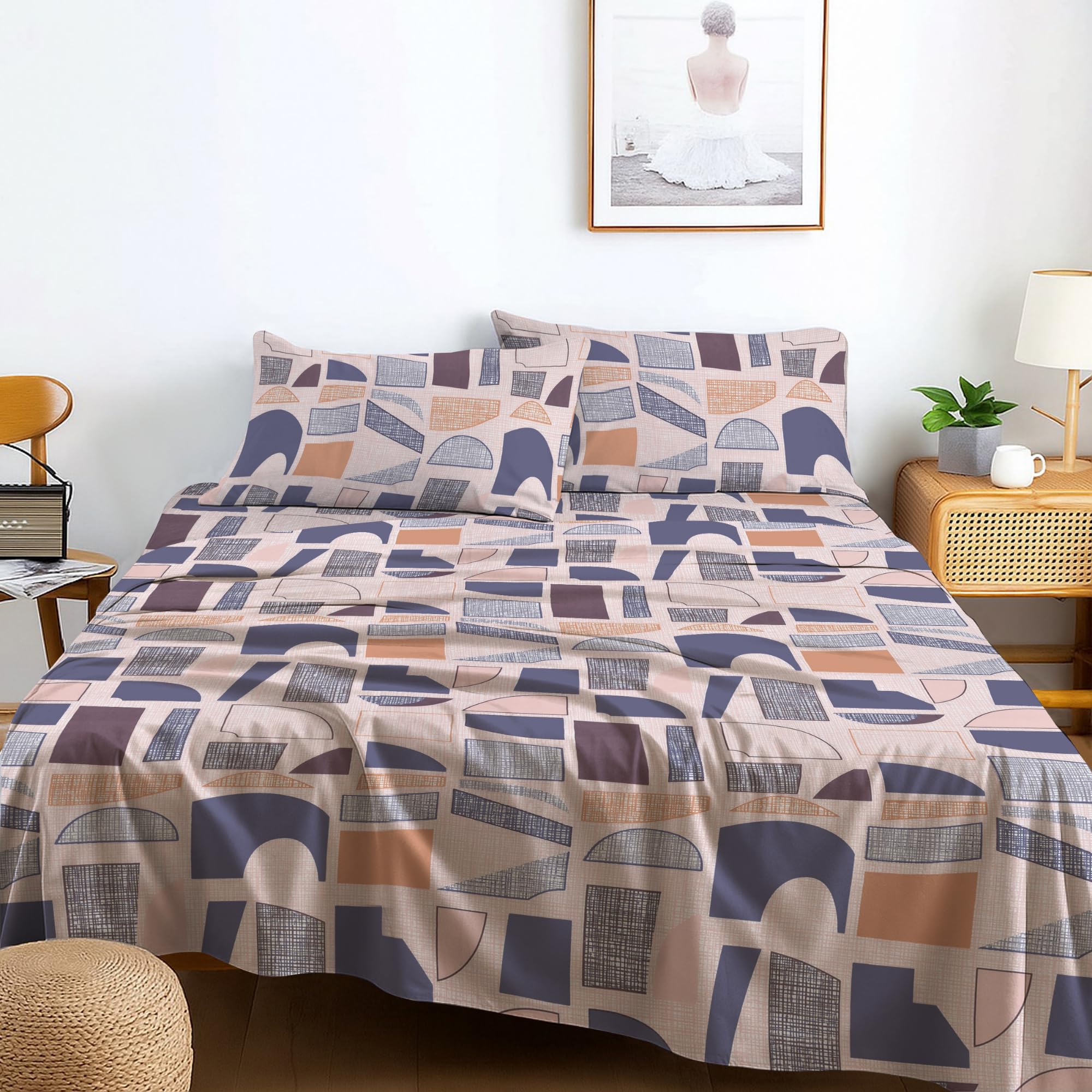 EverSoft Bedding Single 2-Piece Luxury Bed Sheet Set Soft, Cozy & Breathable Hotel Quality Bedding with Flat Sheet & 1 Pillowcases Durable, Elegant Design, Machine Washable