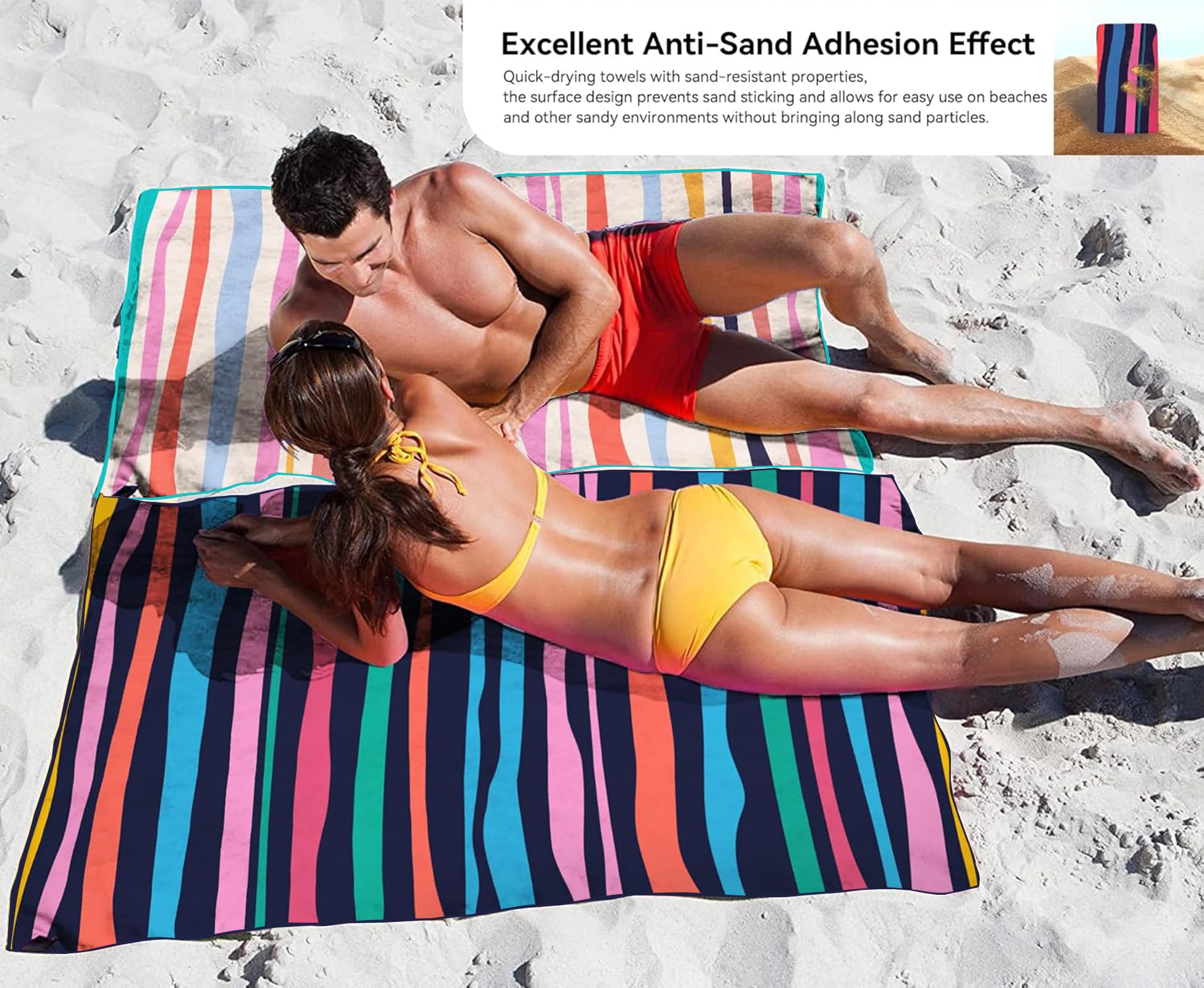 Style Slice Beach Towel Extra Large Microfibre Towel Beach Towels, Lightweight Microfibre Beach Towels for Adults, Travel Towels Quick Dry Large 180x90cm - Image 3