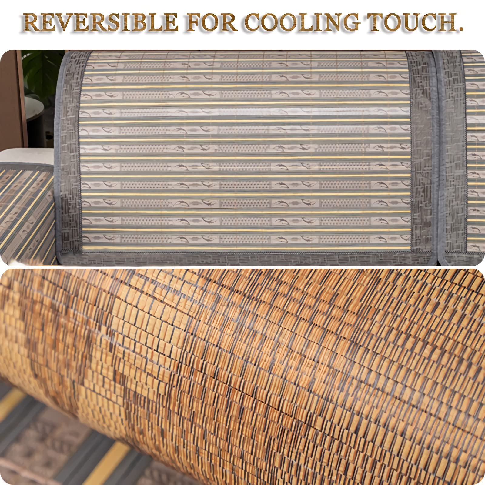 Cuscino rinfrescante per sedia in bambù, antiscivolo, estivo, per ufficio, casa, bagno, cucina, universale, per interni, tappetino di raffreddamento per soggiorno, 70 x 210 cm