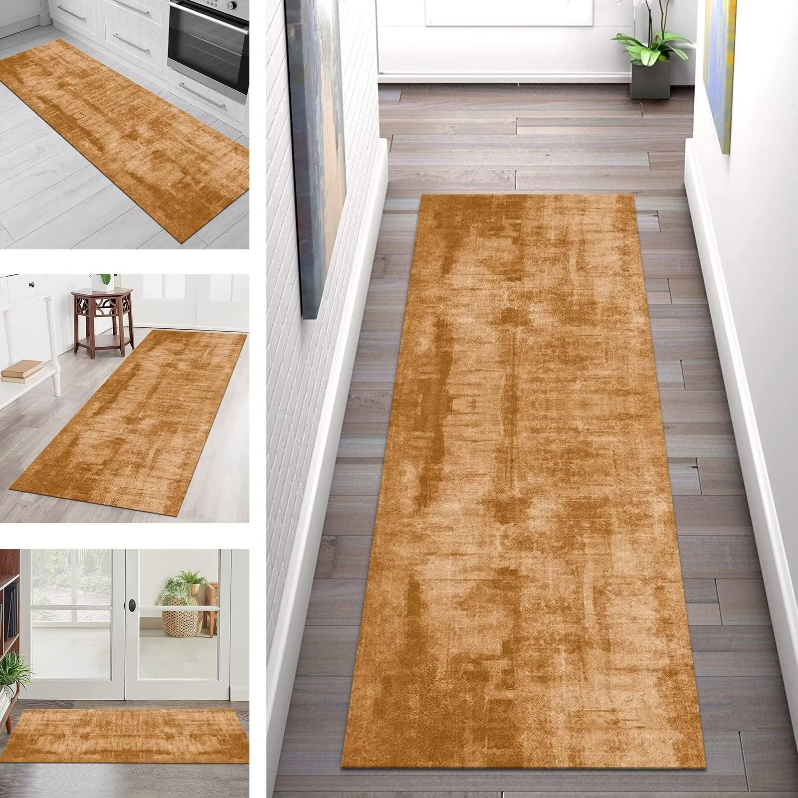 Tapis antidérapant lavable 120x250 cm abstrait pour salon et chambre