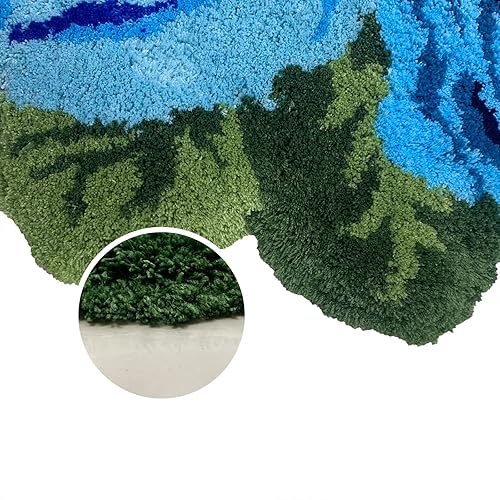 Miniatura 6 de USTIDE Tapete de baño de rosa esponjoso de 23.6 x 35.4 pulgadas, tapete de baño antideslizante para baño, cocina, sala de estar o dormitorio,