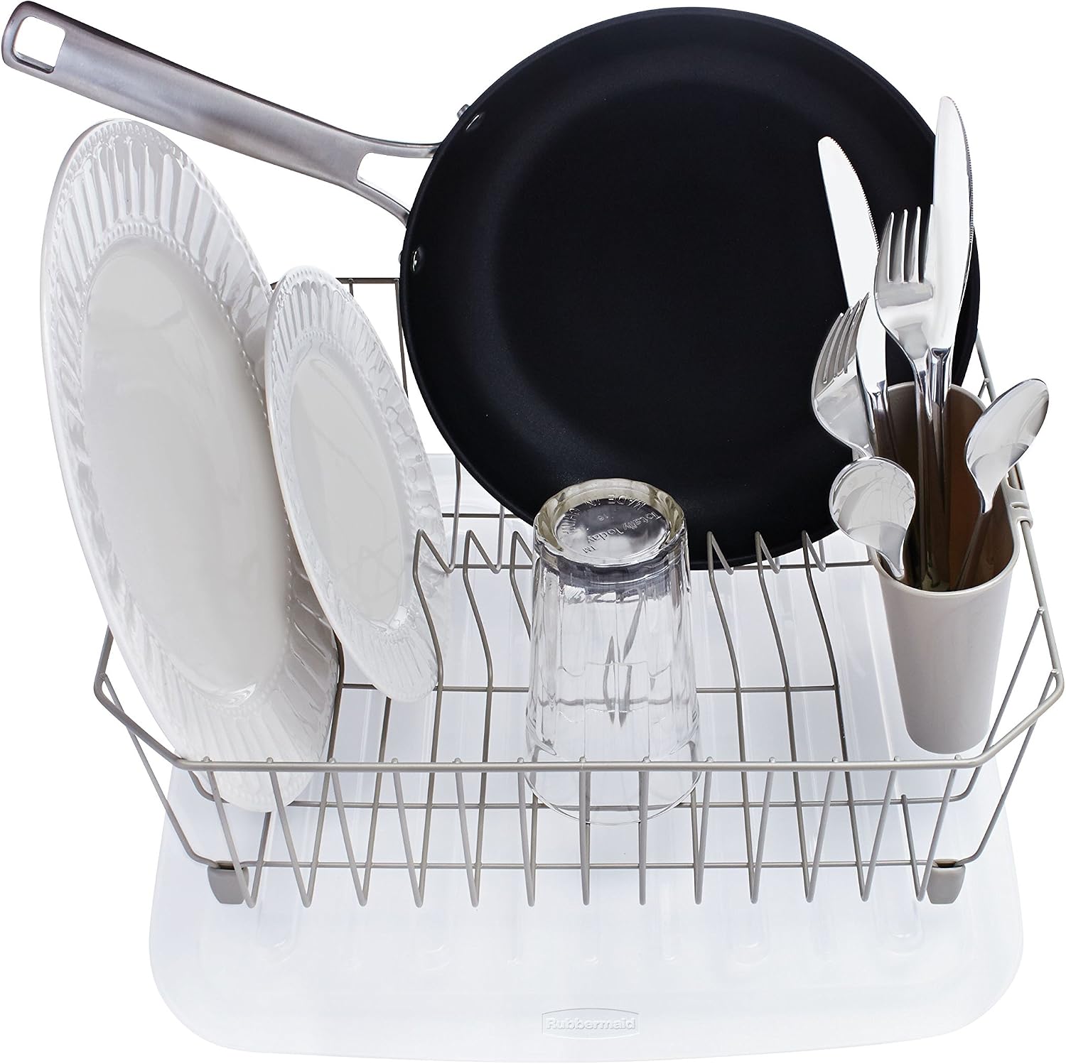 Rubbermaid Disinfectant Dish Drainer, Small, White