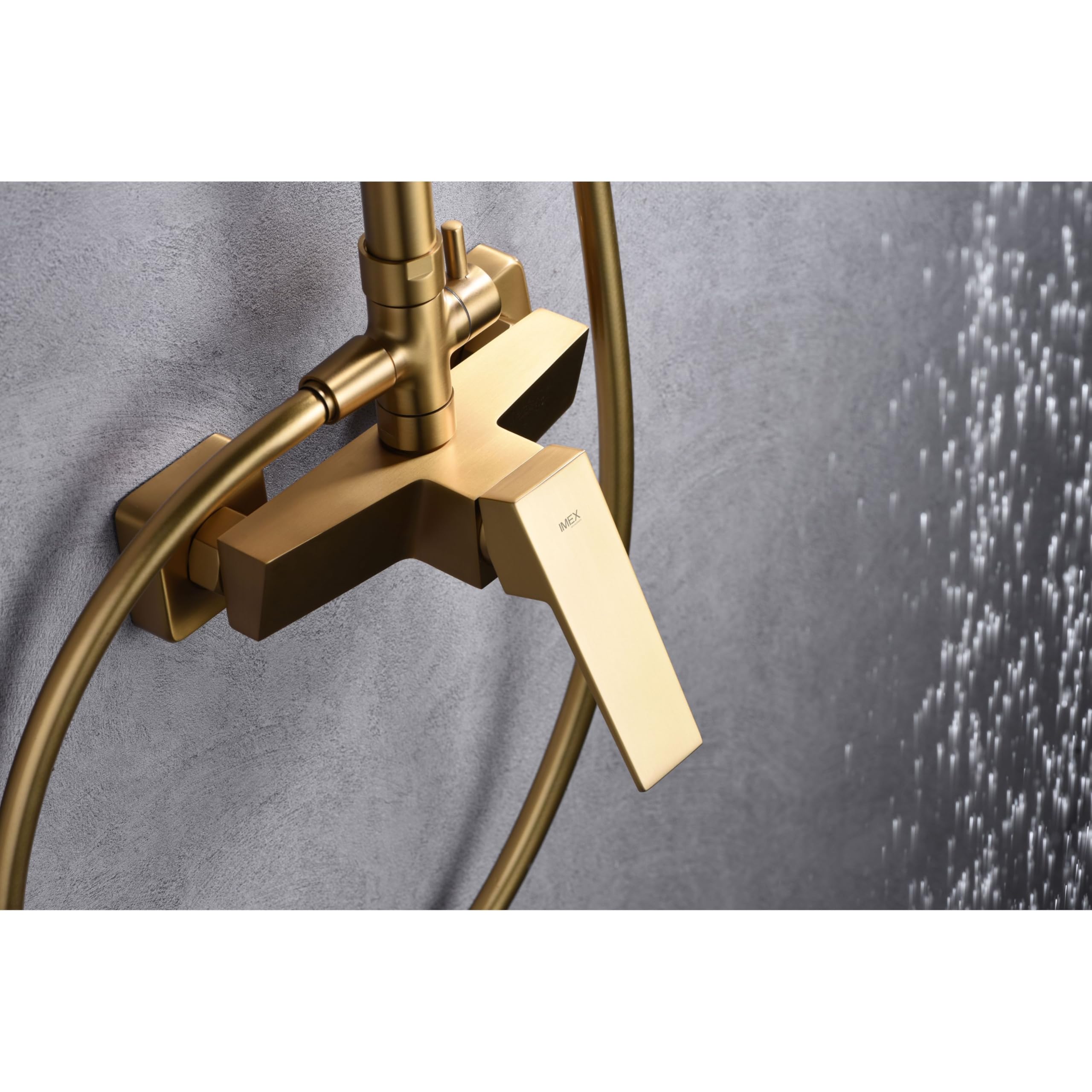 IMEX BDAR025/OC ART Conjunto Ducha Monomando Oro Cepillado