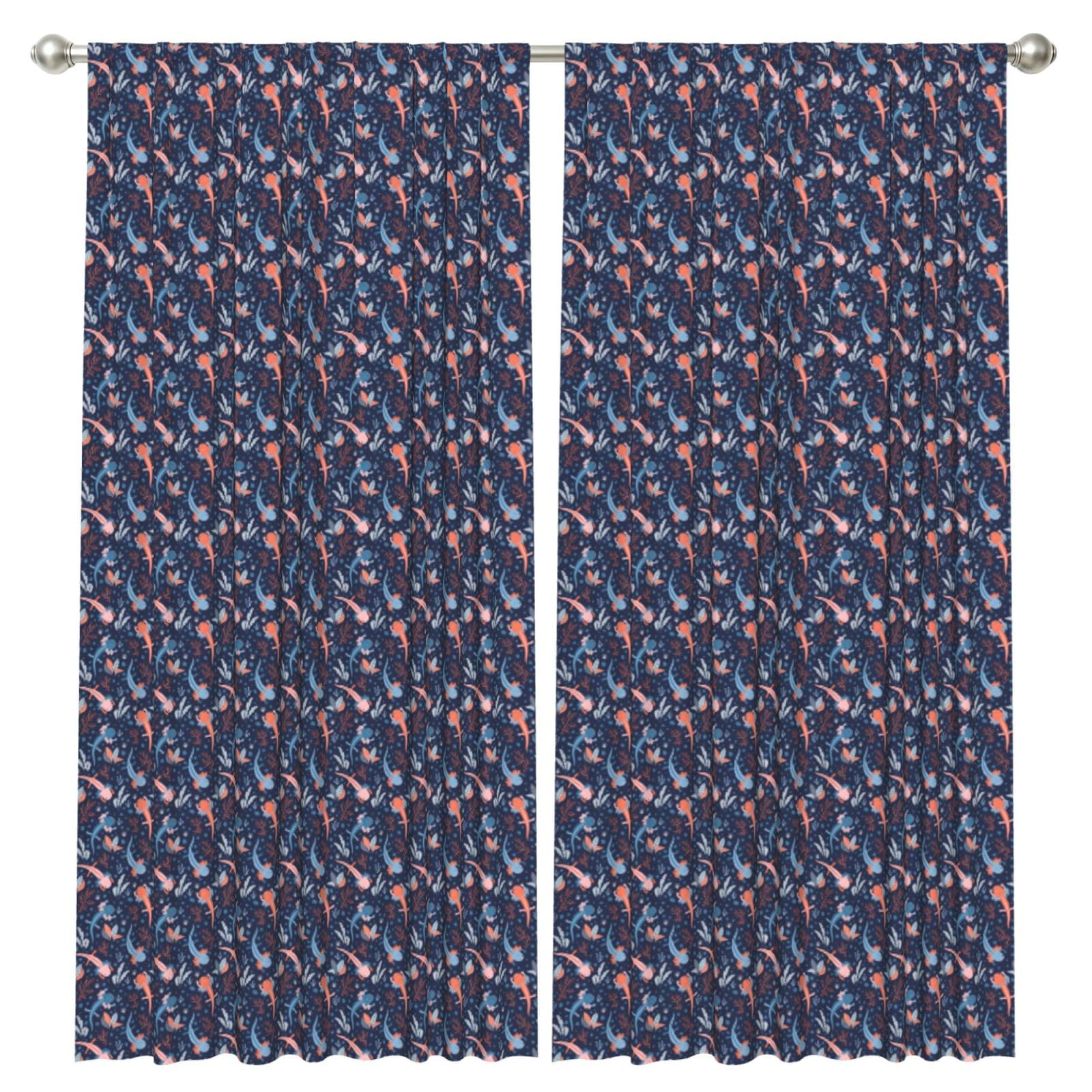 InOmak Cute Axolotl, 2 Panels Window Curtains 52 x 84 Inch Blackout Curtains for Living Room Bedroom