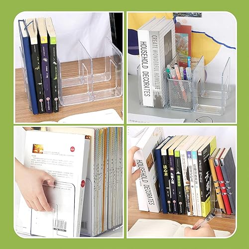 Miniatura 6 de 2 organizadores de almacenamiento de bolsos acrílicos transparentes, separadores de 4 secciones en el dormitorio y la oficina (brillante)