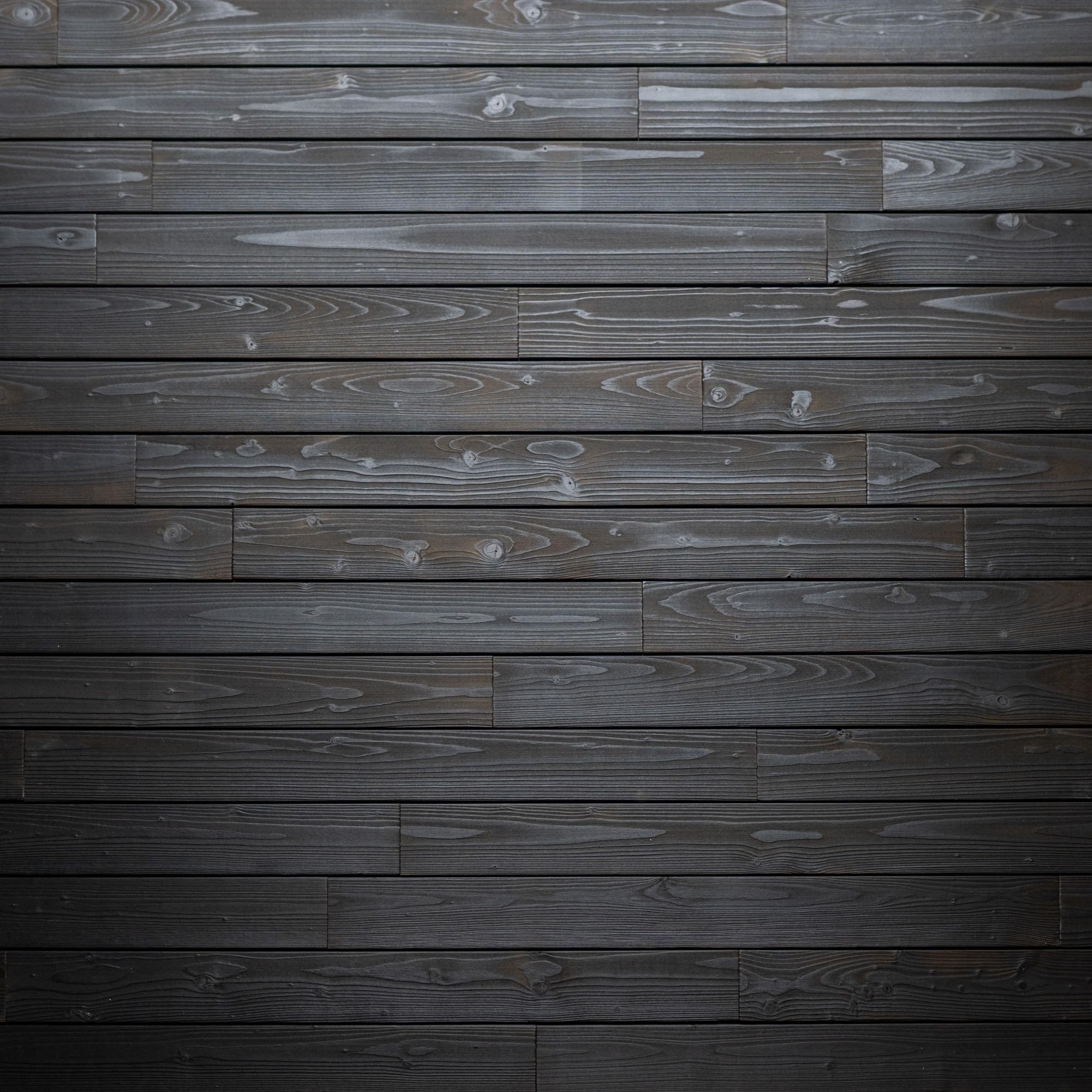 Verkohlte Holzverkleidungsbretter mit Nut und Feder – Schwarz – Wooden Wall Design (1 m2)