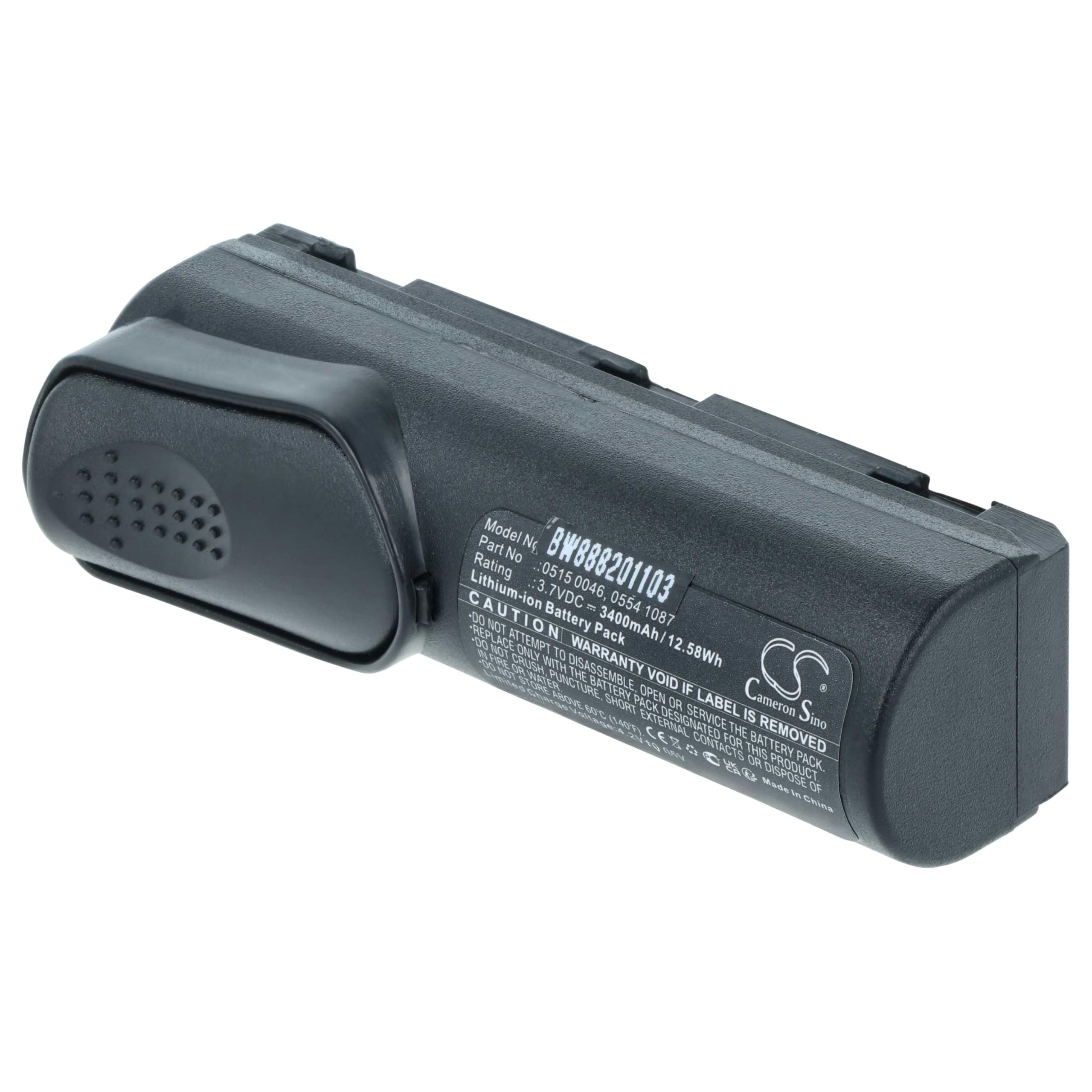 vhbw batteria sostituisce Testo 0515 0114, 0554 1087, 0515 0046, 0515 0100 per dispositivo di misurazione (3400mAh, 3,7V, Li-Ion)