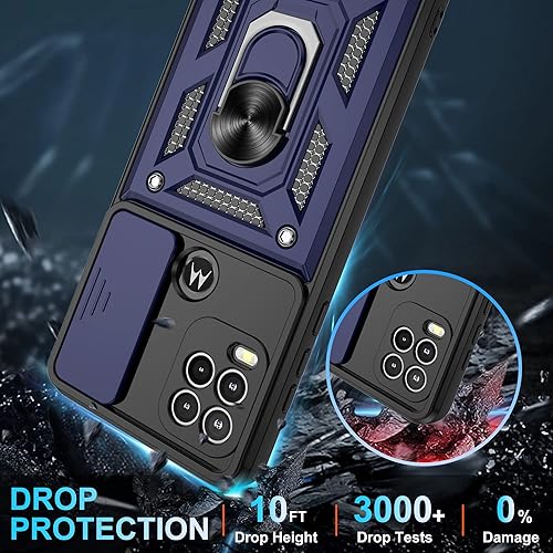 Miniatura 5 de Gritup Funda para Moto G Stylus 5G-2021 con cubierta deslizante para cámara 1 paquete de protectores de pantalla HD Soporte de metal giratorio de