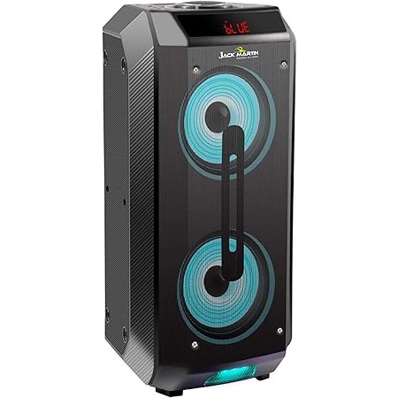 Jack Martin Boombox Bluetooth 8" X 2 Speaker System with Karaoke / Rechargeable Battery / USB / SD / FM