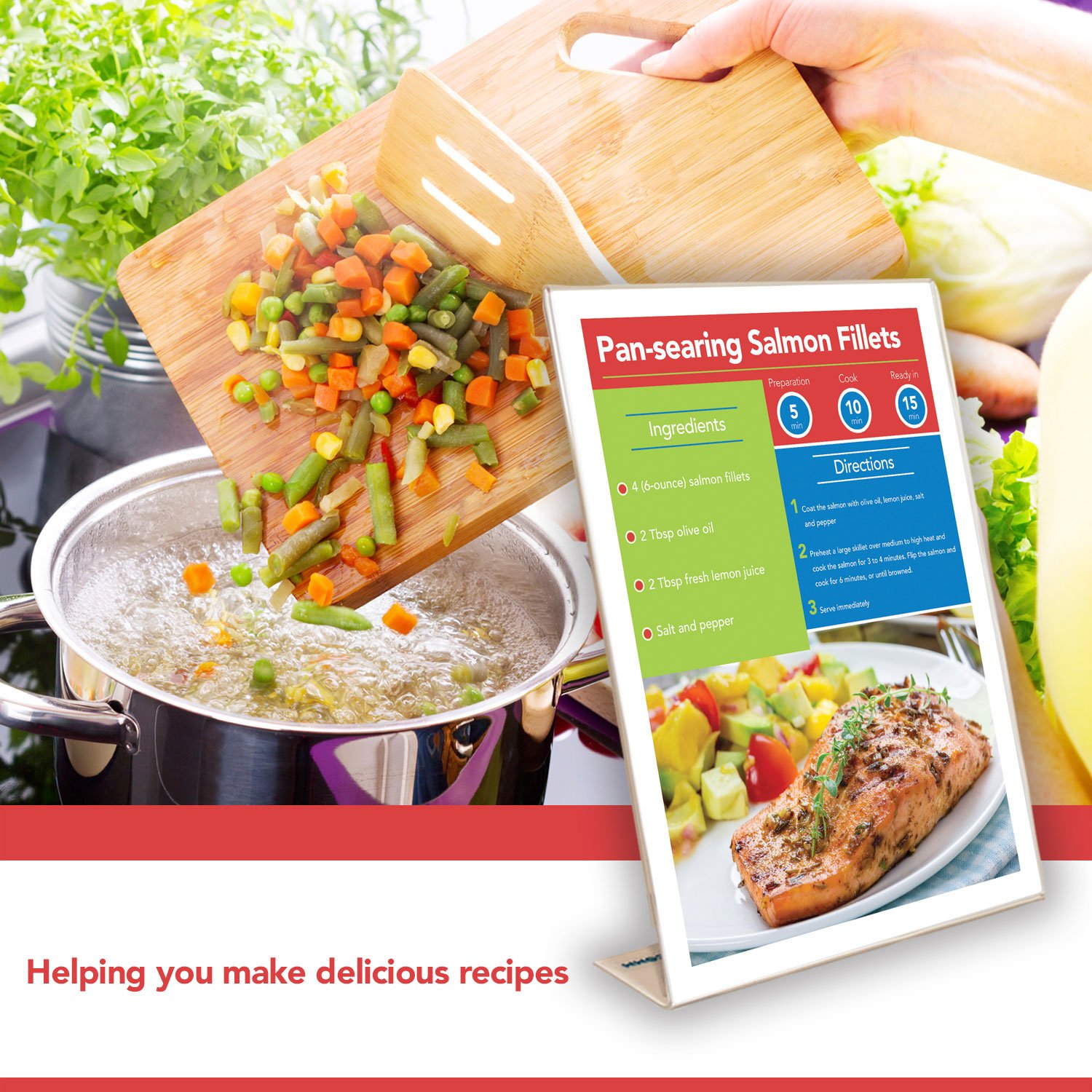 8.5 x 11 Inches Crystal Clear Acrylic Slanted Sign Holder to display your favourites recipes your stunning promotions or your lovely family photos