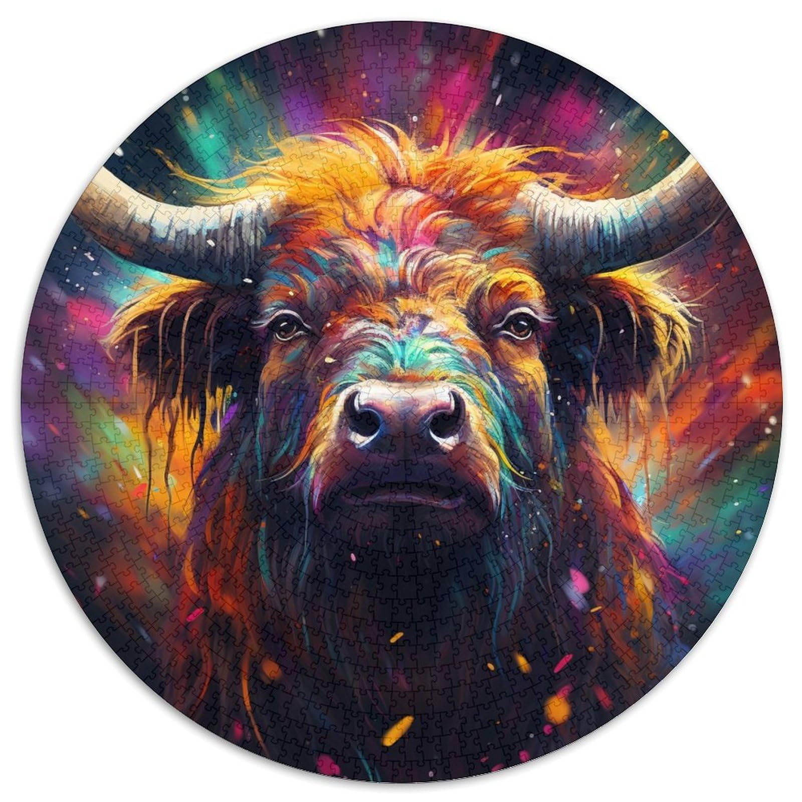 Puzzles 1000 Pieces for Adults Yak Paper Round Jigsaw Puzzles Ideal for And Family Fun for Holidays,Birthdays 67.5x67.5cm — image 1