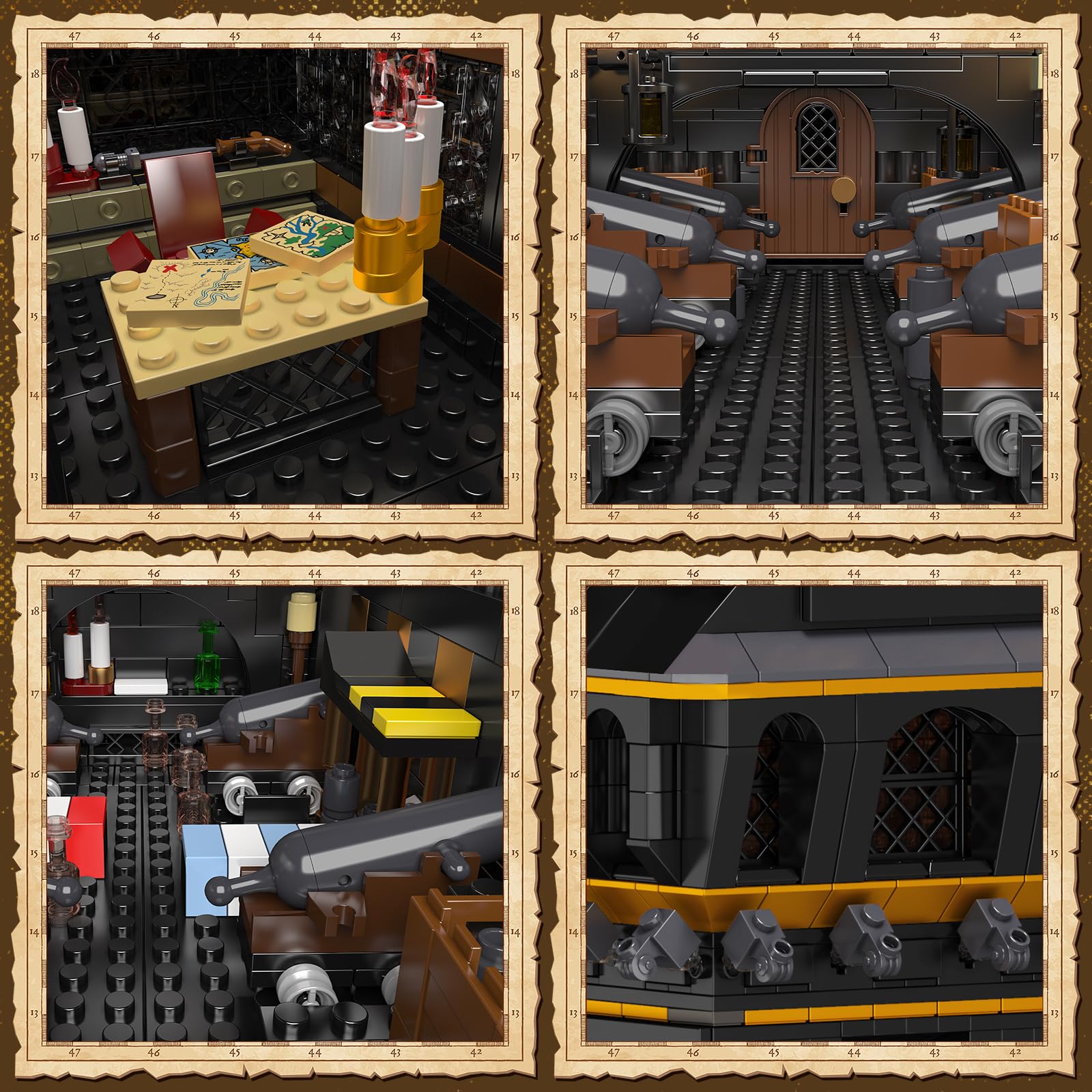 Mould King 13186 Piraten Schiff Modell Klemmbausteine Set, 5266 Stücke MOC Black Pearl Segelboot Modell Bausteine Set zu Bauen, Boot Kits Montage Spielzeug für großes Geschenk und Sammlungen