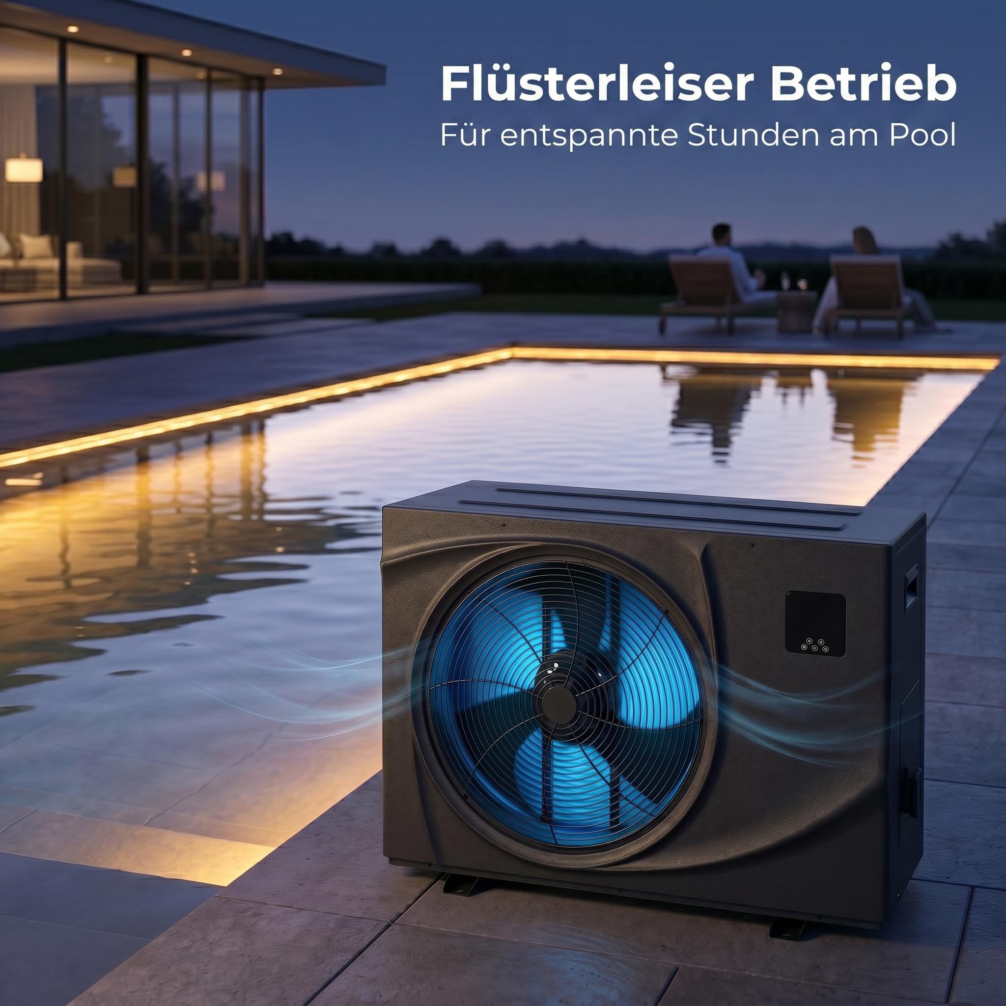 poolomio® Pool Wärmepumpe 15–35m³ NET Inverter 06 bis 6kW | Ultra leise Poolheizung mit WiFi App | Energieeffizient (COP 13,6) | Heizen & Kühlen | bis -10°C | Full Inverter