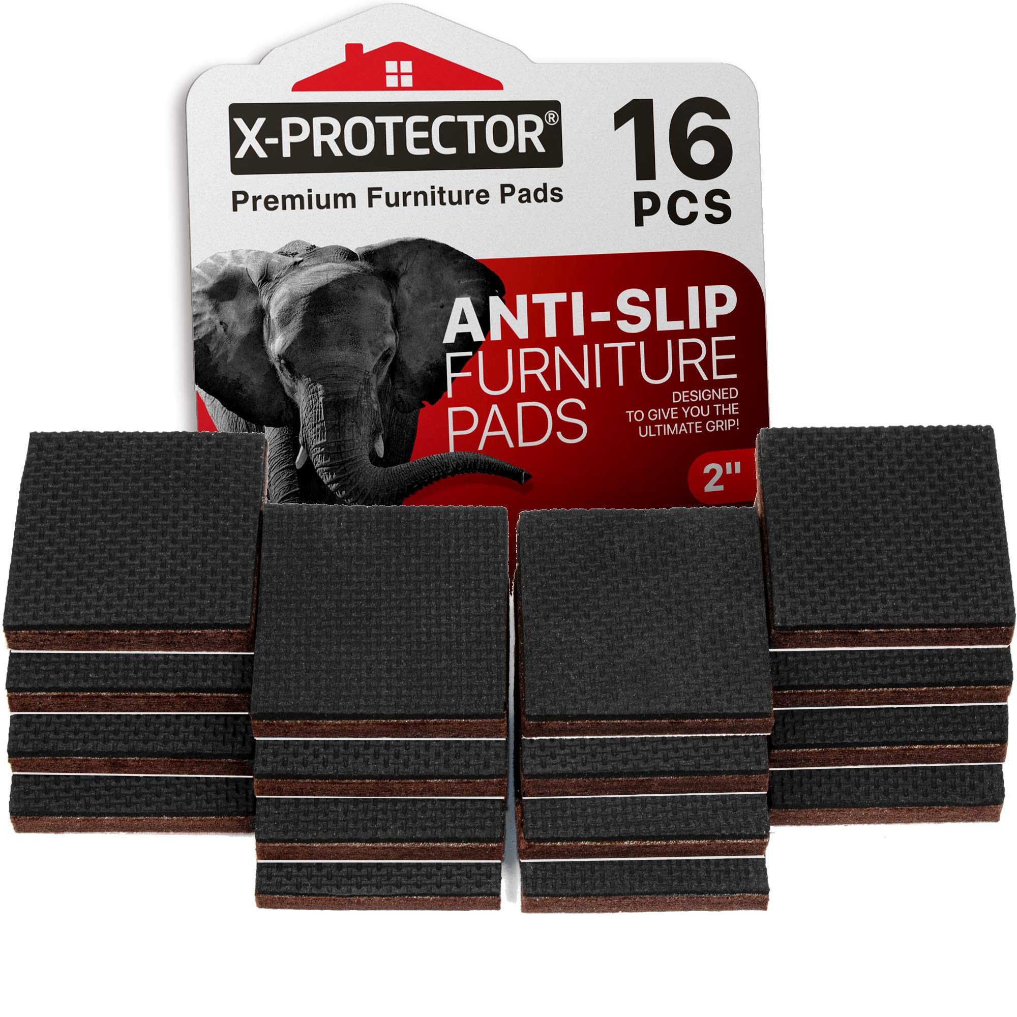 X-PROTECTOR Non Slip Furniture Pads â Premium 16 pcs 2â Furniture Grippers! Best SelfAdhesive Rubber Feet Furniture Feet â Ideal Non Skid Furniture Pad Floor Protectors