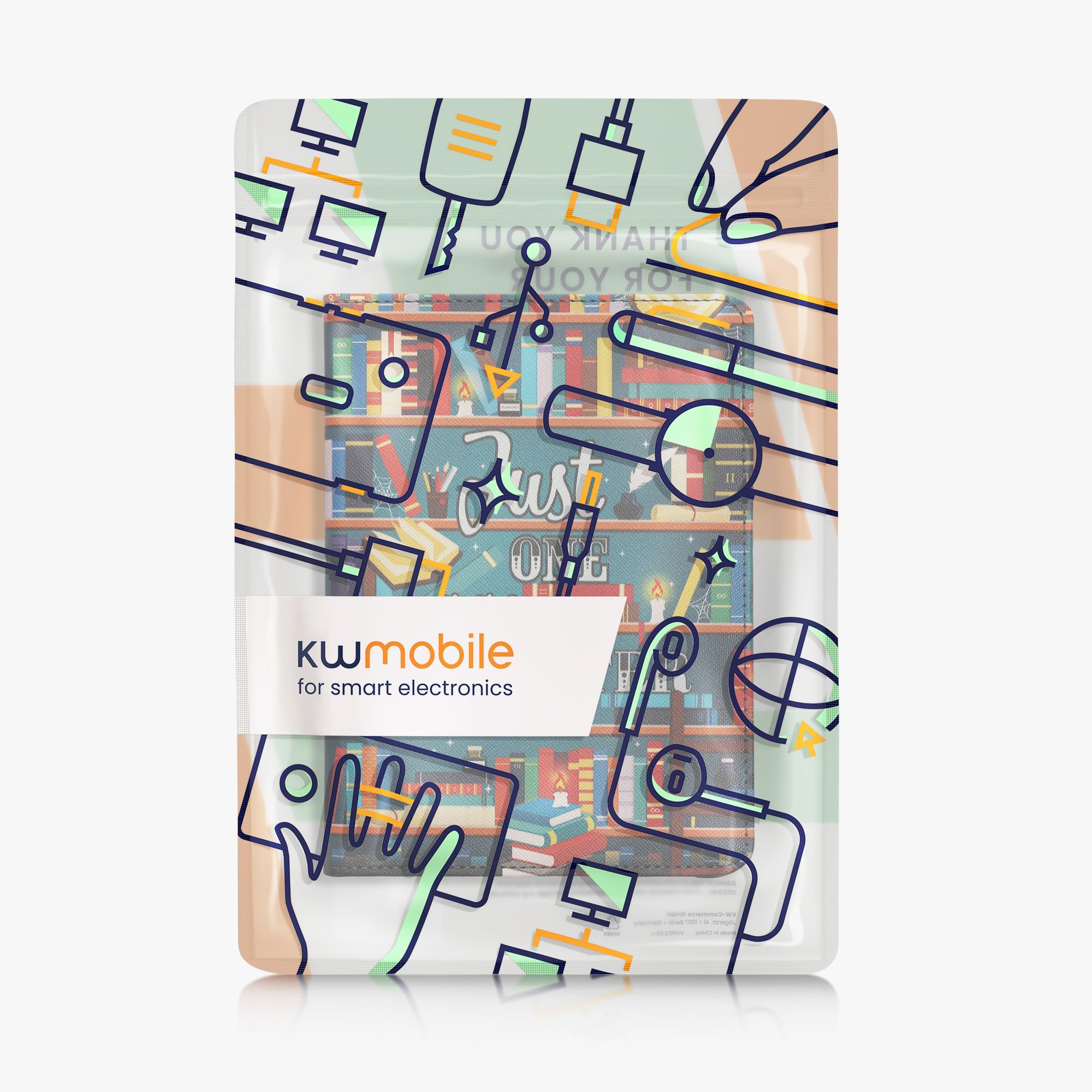 kwmobile Etui do czytnika e-booków kompatybilne z Amazon Kindle Paperwhite (12. Gen 2024) / etui Kindle Colorsoft - etui na czytnik - wielokolorowe biblioteka