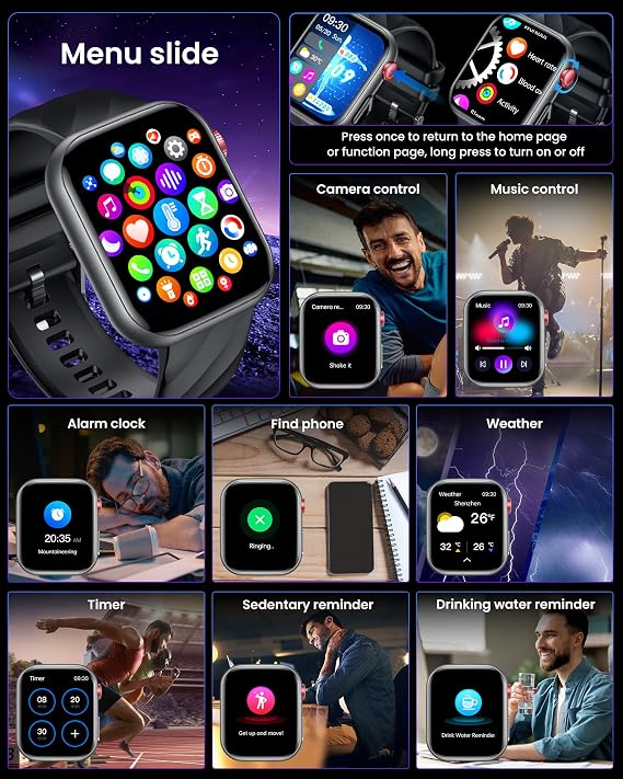 Smart Watch Men Smartwatch with ECG+HRV: 50 cm AMOLED Smart Watch with BIM Bluetooth Calls Body Temperature Sports Watch with Blood Pressure Sleep Compatible Android iOS