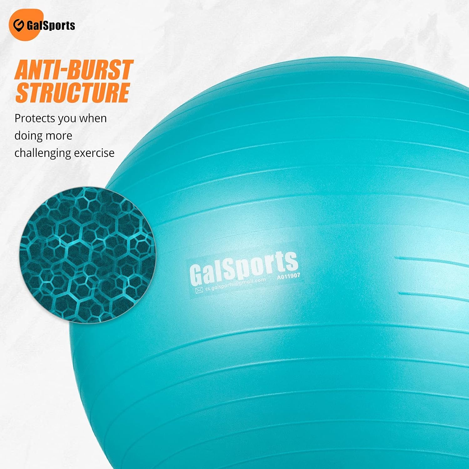 GalSports Exercise Ball (45cm-75cm), Yoga Ball Chair with Quick Pump, Stability Fitness Ball for Core Strength Training & Physical Therapy : Sports & Outdoors