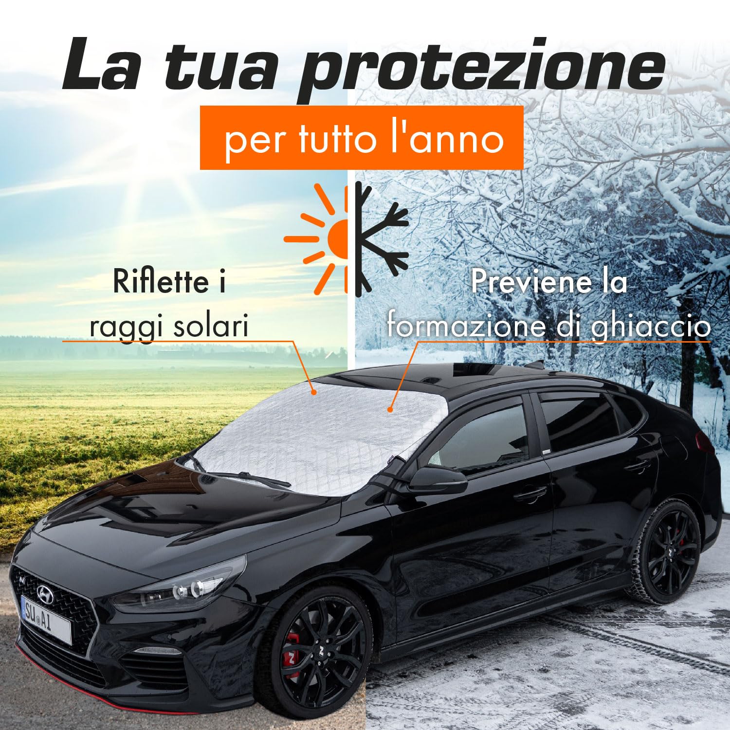 Upgrade4cars Copri Parabrezza per Auto Estate | Telo 145 x 100 cm | Copertura Protezione Anti UV
