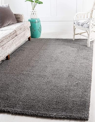 Unique Loom Colección Solo - Alfombra de área Calabasas (5 pies 3 pulgadas x 7 pies 7 pulgadas, rectangular, gris)