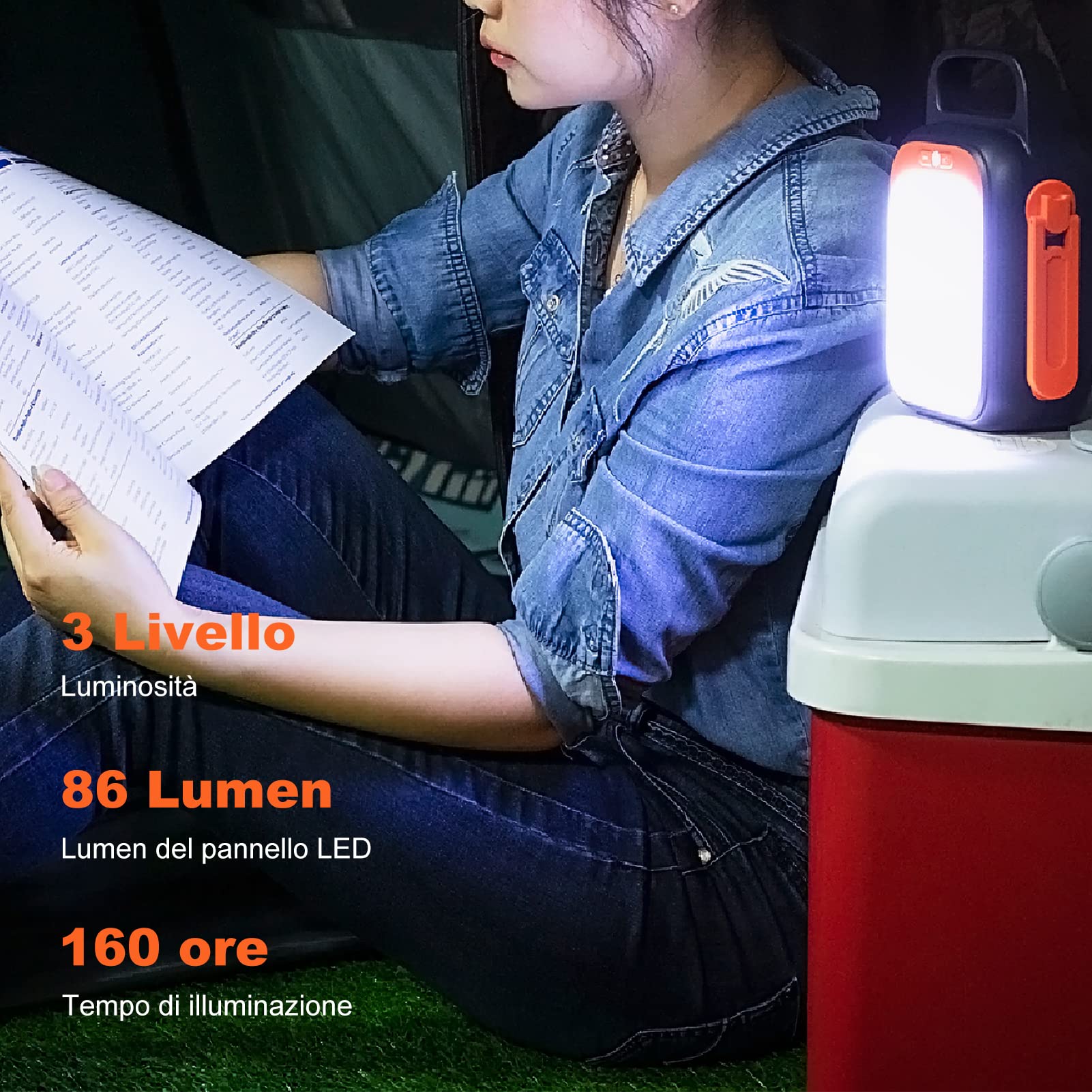 Manovella Powerbank 22500 mAh, 83.25 Wh 18 W USB e ricarica rapida TYPEC generatore LED ultra luminoso per l'alimentazione di emergenza del campeggio all'aperto