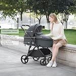 Gromast 3-in-1 Baby Stroller, Convertible Stroller for Newborn Infant Toddler with Reversible Seat, UPF 50+ Canopy & Cup Holder - Gray