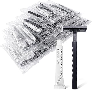 (100 Pack)Kheoxusa Disposable Razors,Disposable Razors Men,Twin Blade Disposable Razors,Razors for Men Disposable,Men's Disposable Shaving Razors,Disposable Razor Bulk,Individually Wrapped Razor-Black