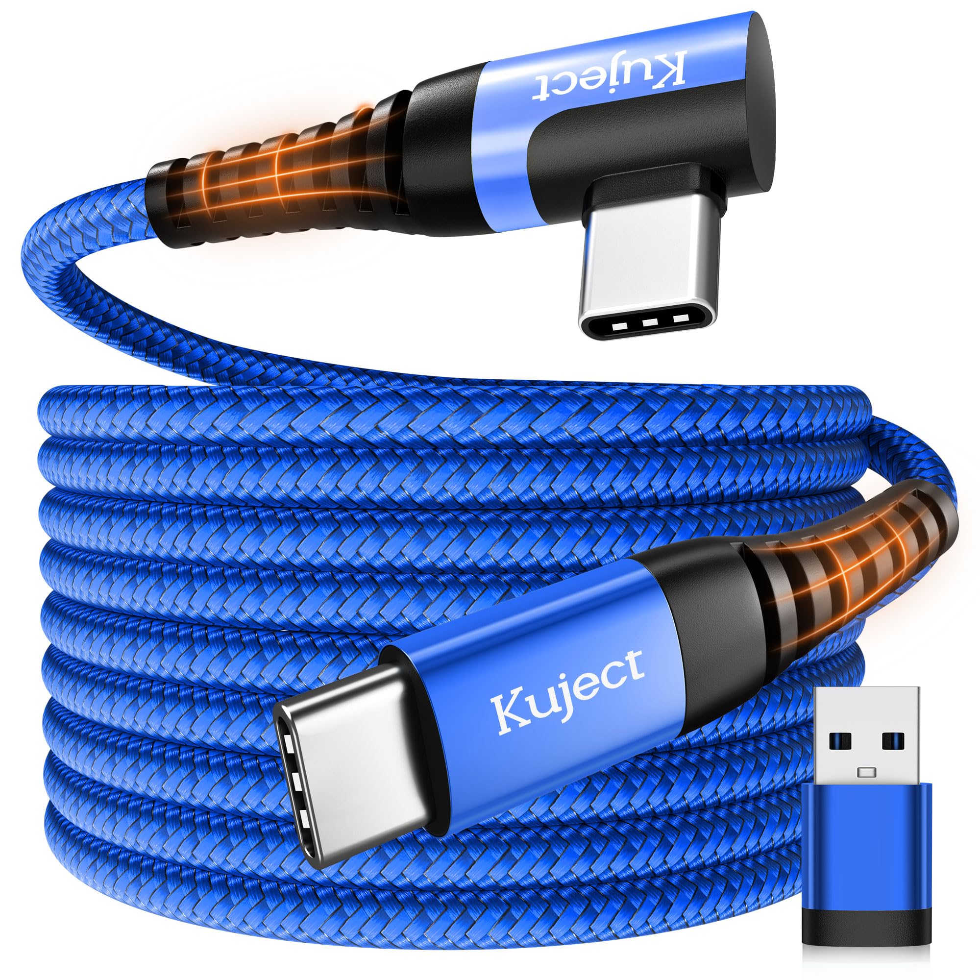 Kuject Compatible for Quest 3/2/Pico 4 Link Cable 6M USB 3.0 Type C to C, Nylon Braided Long PC Connect Power Data Extension Charging Cord, Great Virtual Reality Gaming Accessories for Oculus Quest — view 10