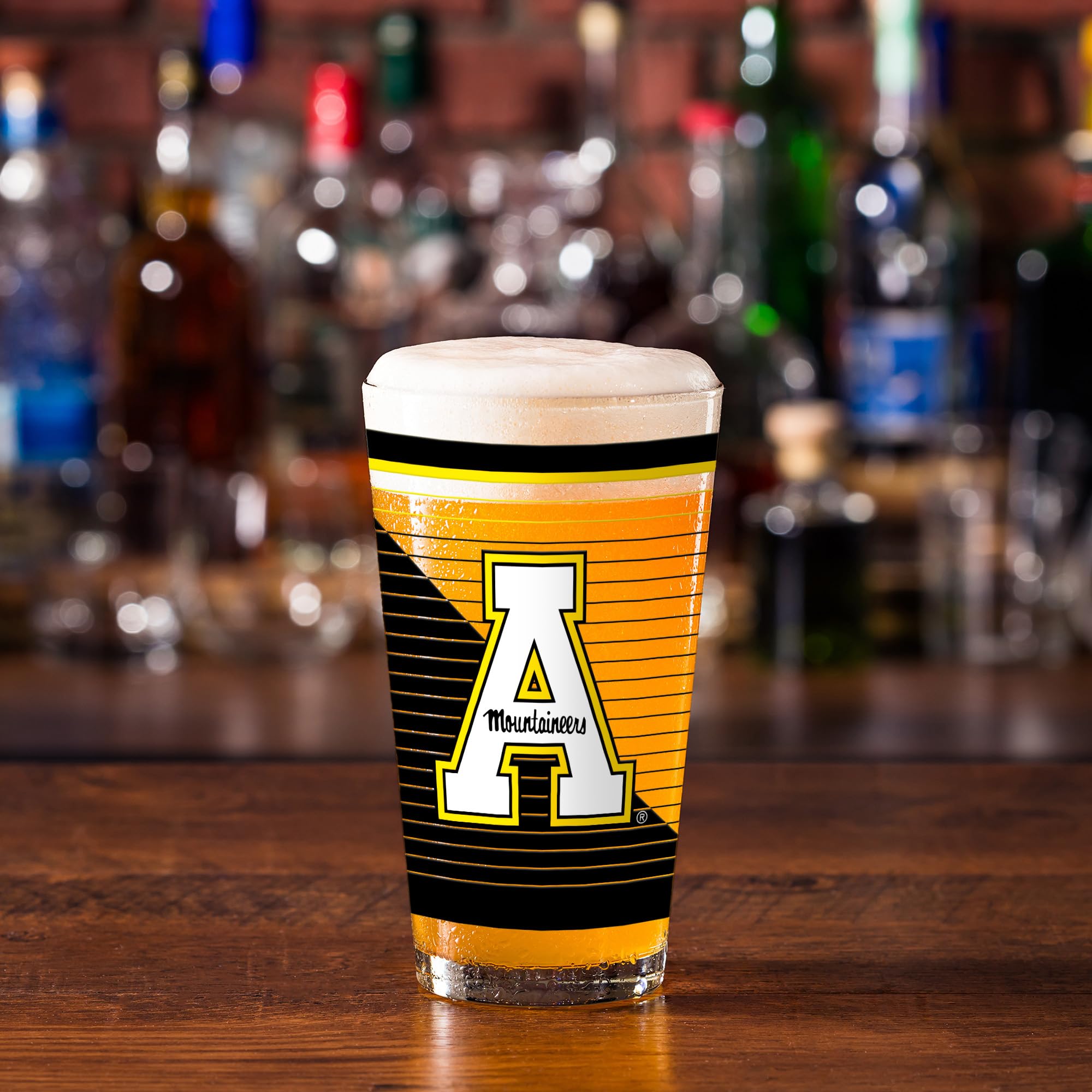 Rico Industries NCAA Appalachian State Mountaineers 473.6 g Pint-Gläser mit digital gedrucktem Logo, praktisches Set mit 2 klassischen Trinkgläsern, spülmaschinenfest