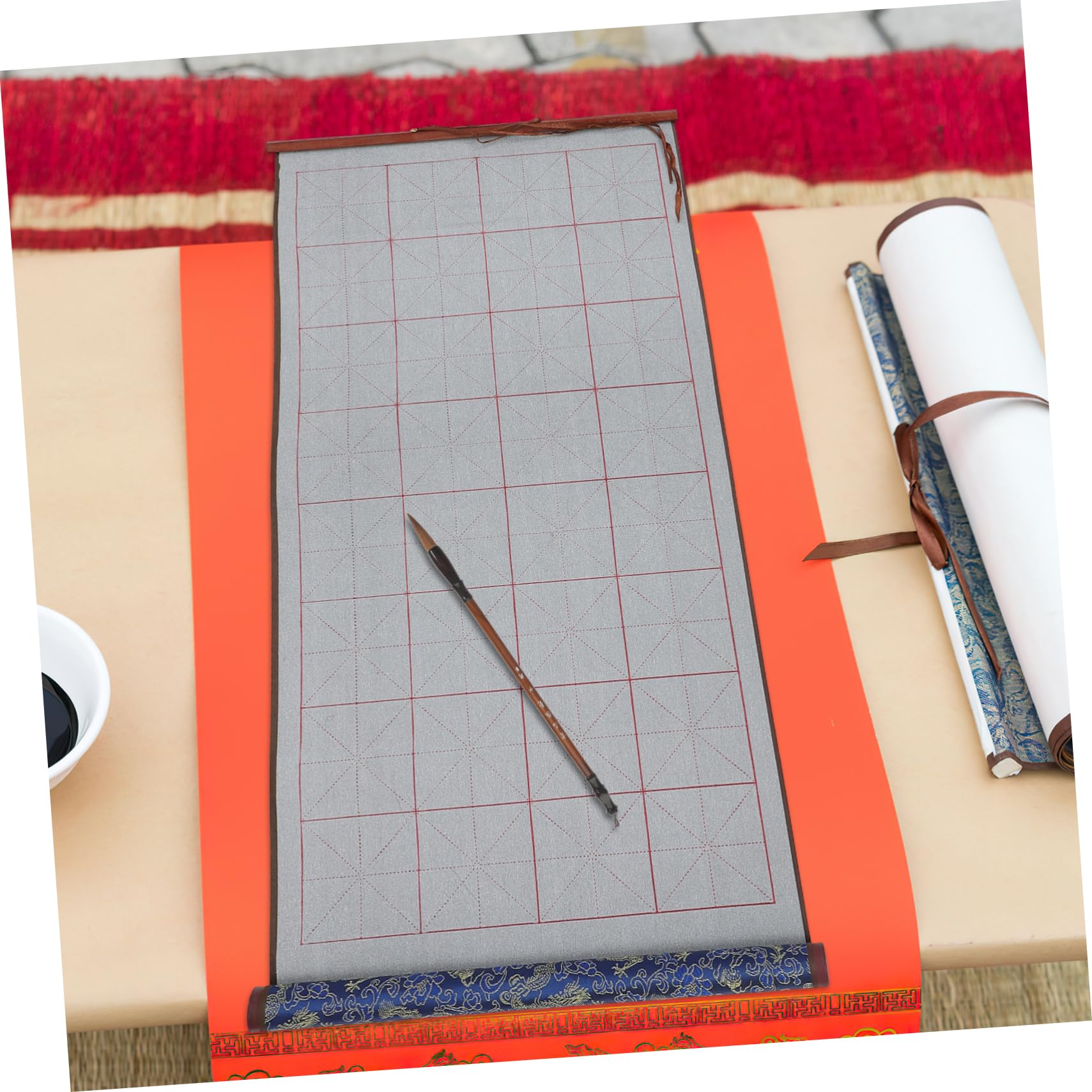 Wiederverwendbare Kalligrafiematte mit Chinesischem Kalligraphiepinsel und Kalligrafie Zubehör für Anfänger in Blau Vielseitig und Einfach zu Verwenden im Schreiben und Malen