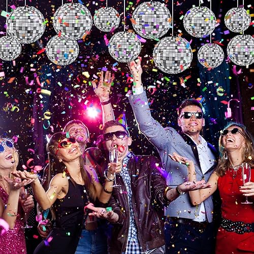 Miniatura 7 de 12 piezas de decoración de fiesta de discoteca de papel de discoteca decoración colgante remolinos decoración de techo para 70s 80s hippie