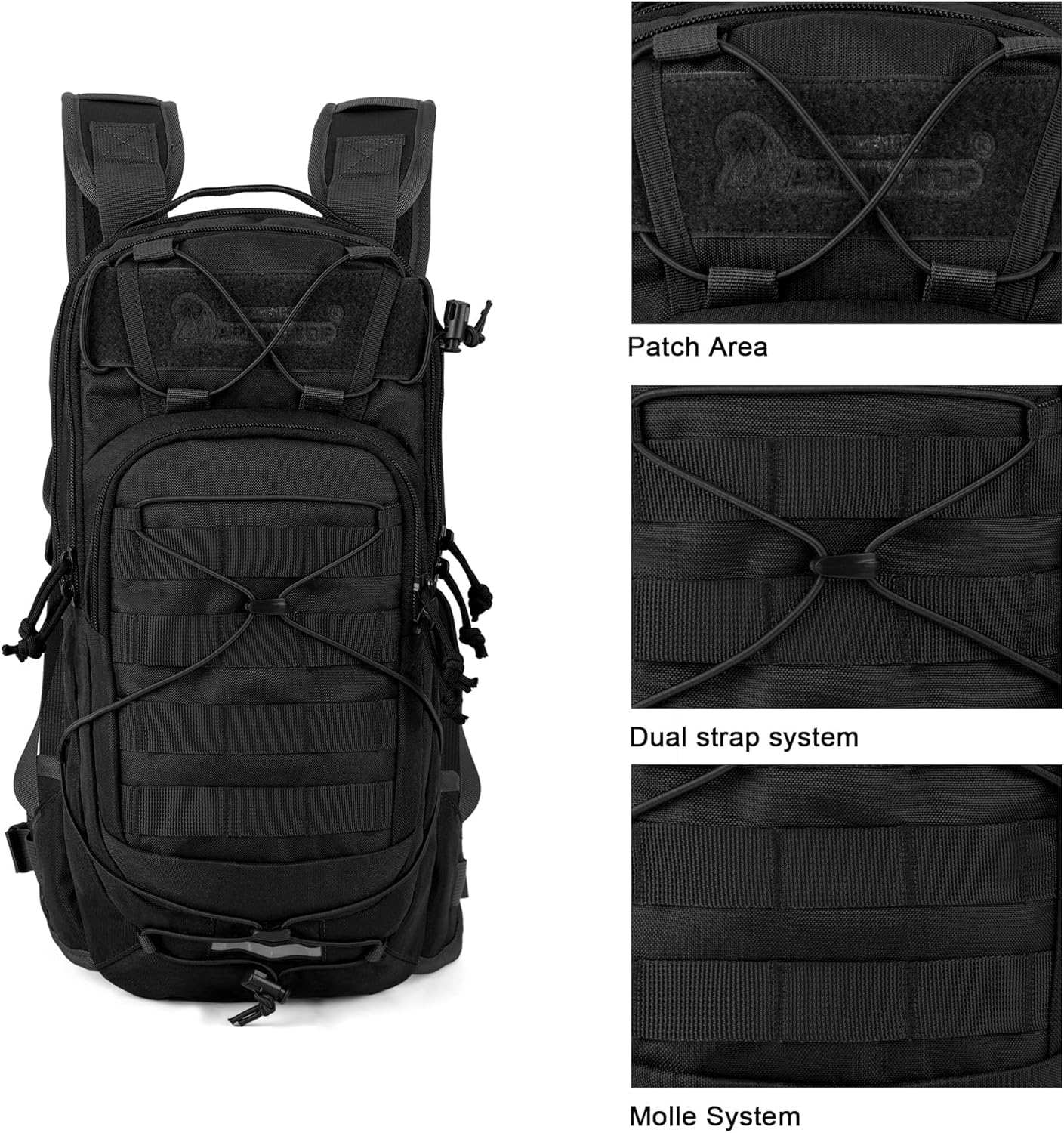 Mardingtop10L Small Tactical Molle Hydration Backpack,Cycling Backpack for Biking,Cycling and Running EDC Daypack