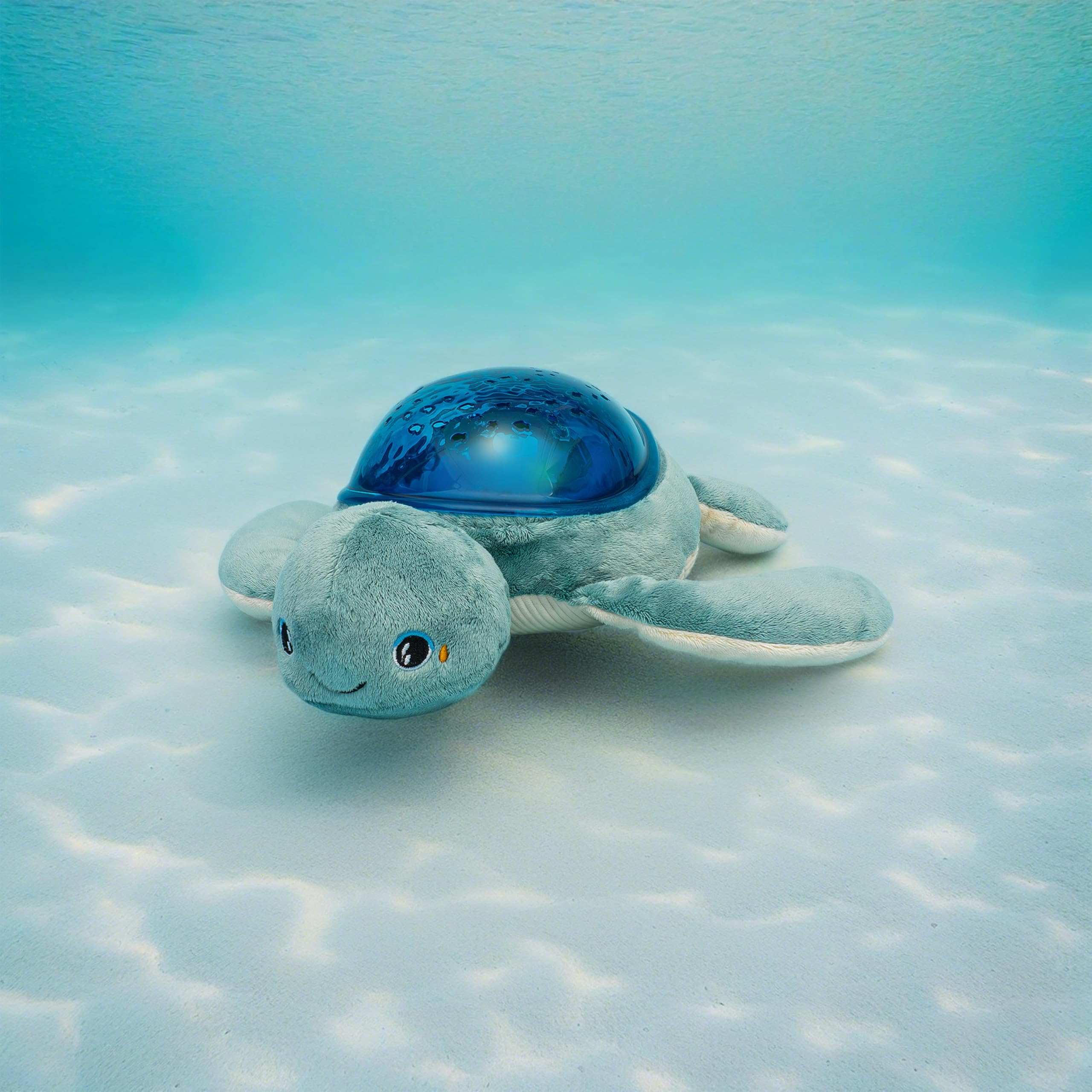 Pabobo - Nachtlicht Aqua Dream Baby Schildkröte mit Animeprojektionen & beruhigenden Geräuschen – Wiegenlied, weiße Geräusche & Meeresmelodien – Reaktivierung beim Weinen – wiederaufladbar mit USB-C