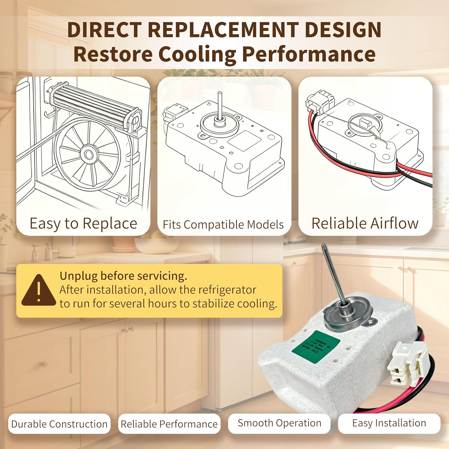 242219206 Refrigerator Evaporator Fan Motor