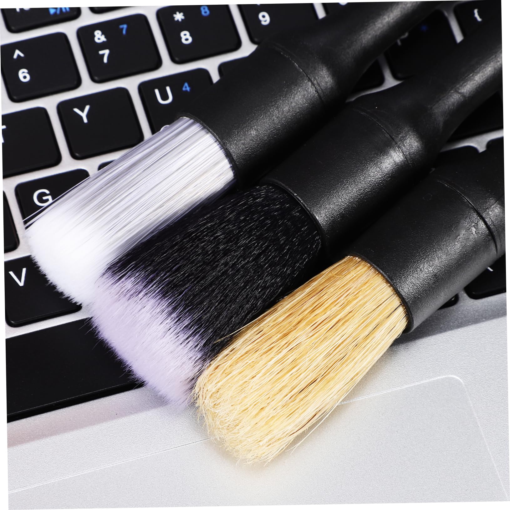 VALICLUD Kit de Nettoyage Intérieur de Voiture Poignée Confortable 3 Pièces avec Têtes de Brosse de Remplacement en Plastique Pp et Pet Design Professionnel pour Usage Professionnel