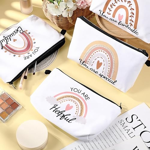 Miniatura 7 de Dunzy 20 bolsas de maquillaje a granel para regalo de graduación a granel, bolsa de maquillaje con cremallera, bolsa de maquillaje impermeable,