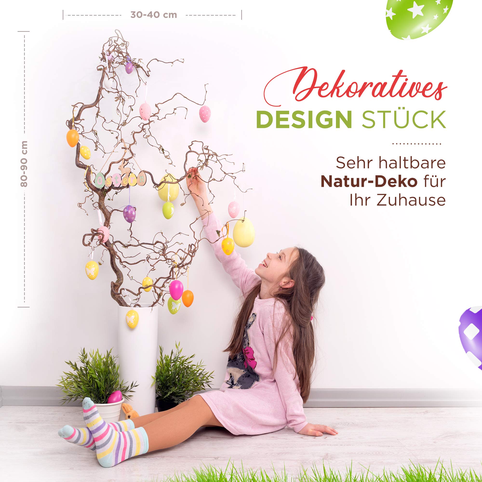 Echter, toll verschnörkelter Deko AST zum Aufhängen aus Korkenzieherhasel | Dekozweige für Bodenvase ca. 80cm - 90cm | Die Äste Werden von Uns selbst geerntet, Absolute Premiumqualität