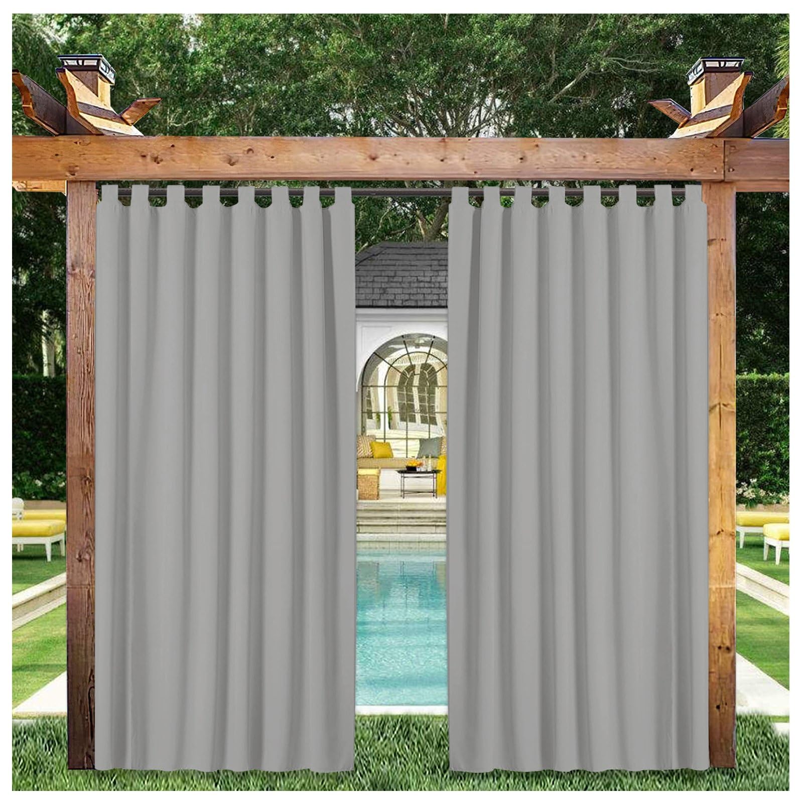 Tende per Gazebo da Esterno 262L × 150A cm, Tenda da Sole per Esterno Idrorepellente Tende Termiche per Balconi Terrazze con Passanti Adesivi protezione solare