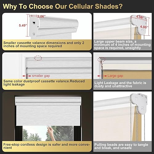 Miniatura 3 de BERISSA Persianas enrollables opacas de jacquard a rayas con cenefa de casete, aislamiento térmico, protección UV, para oficina en casa, fáciles de