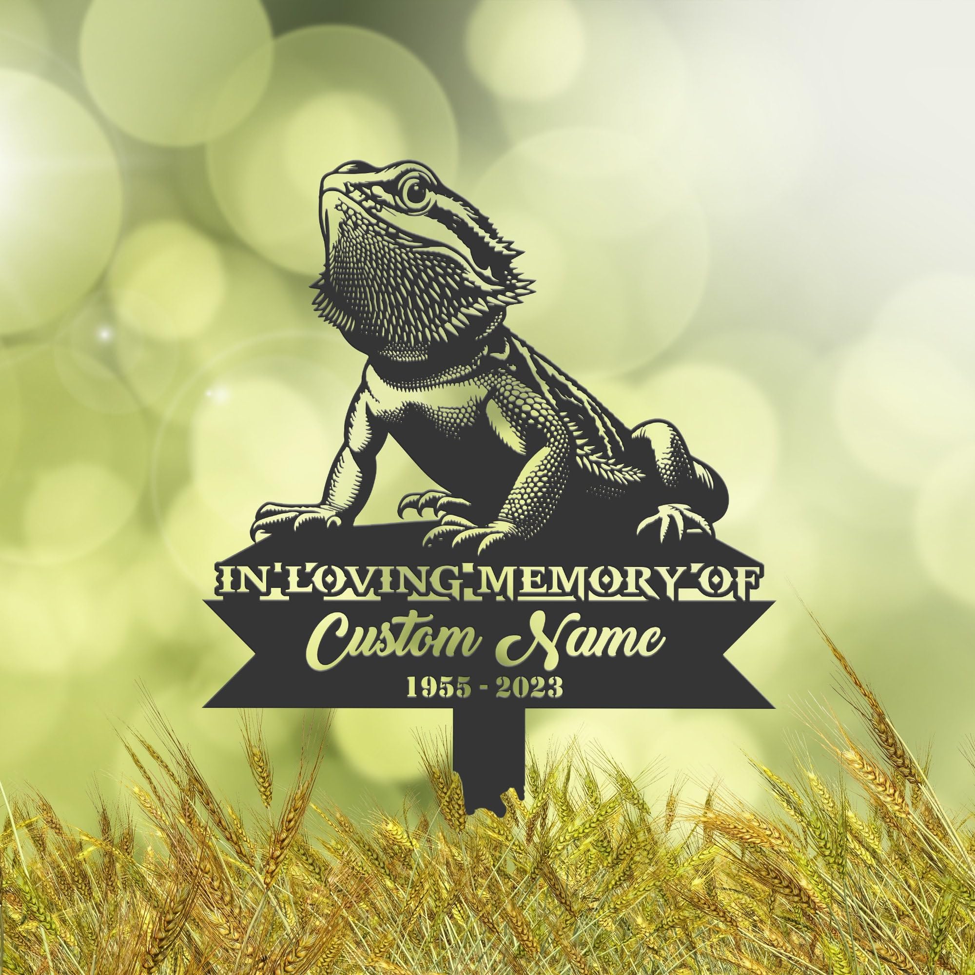 Weiyaliy Multi Personalised Bearded Dragon Memorial Stake, Cemetery Marker, Bereavement Gifts, Grave Decorations, Memorial Plaques, Sympathy Sign, Grave Marker, Remembrance Plaque