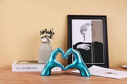Miniatura 6 de Estatua de dedo de amor galvanizada, escultura en forma de corazón, decoración de arte moderno, decoración creativa para bodas y mesa del hogar en