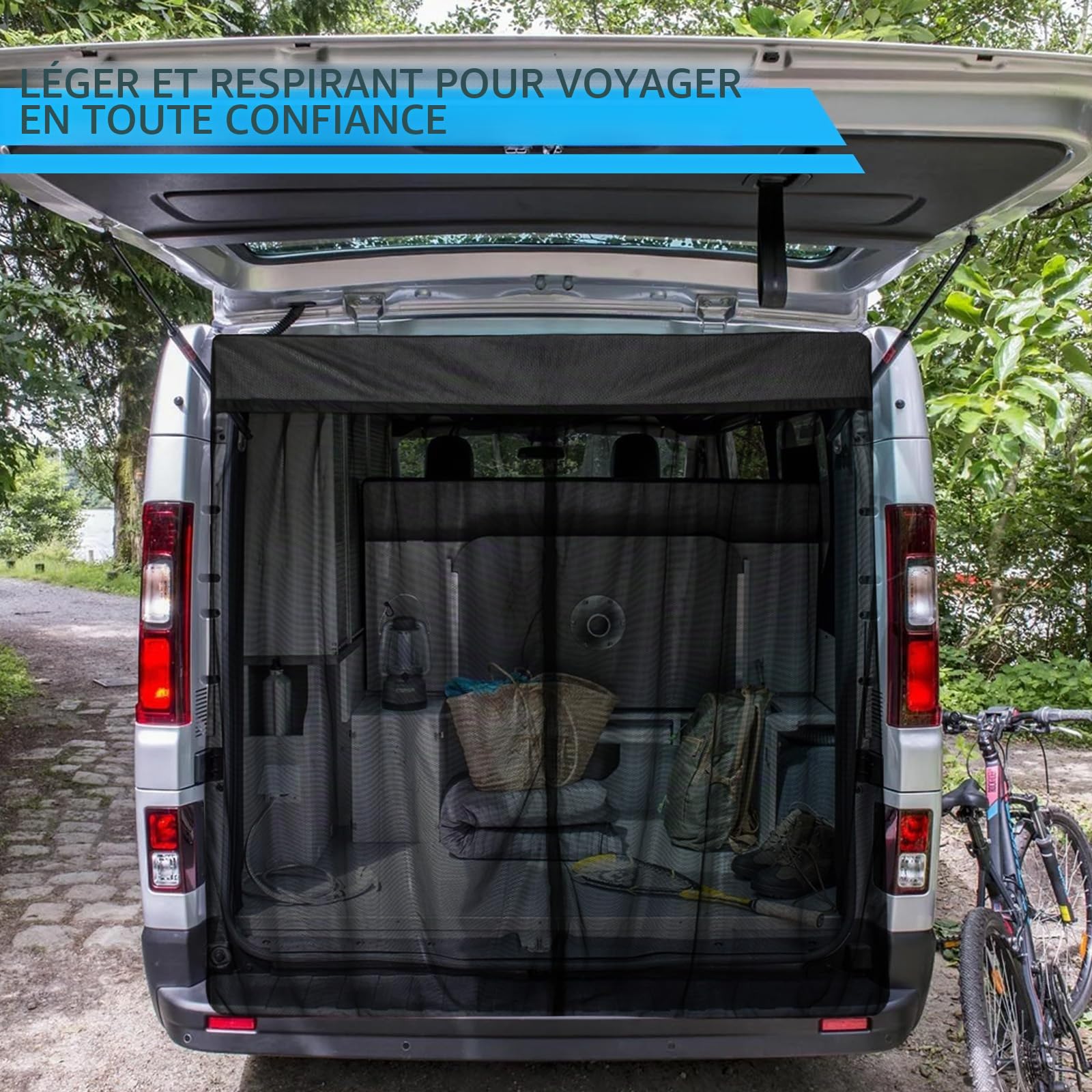 Moustiquaire Auto Remplacement pour Renault Trafic 2001-2024/Vivaro/Talento/NV300, Moustiquaire de Porte Arrière de Voiture, Moustiquaire Magnétique pour Camping