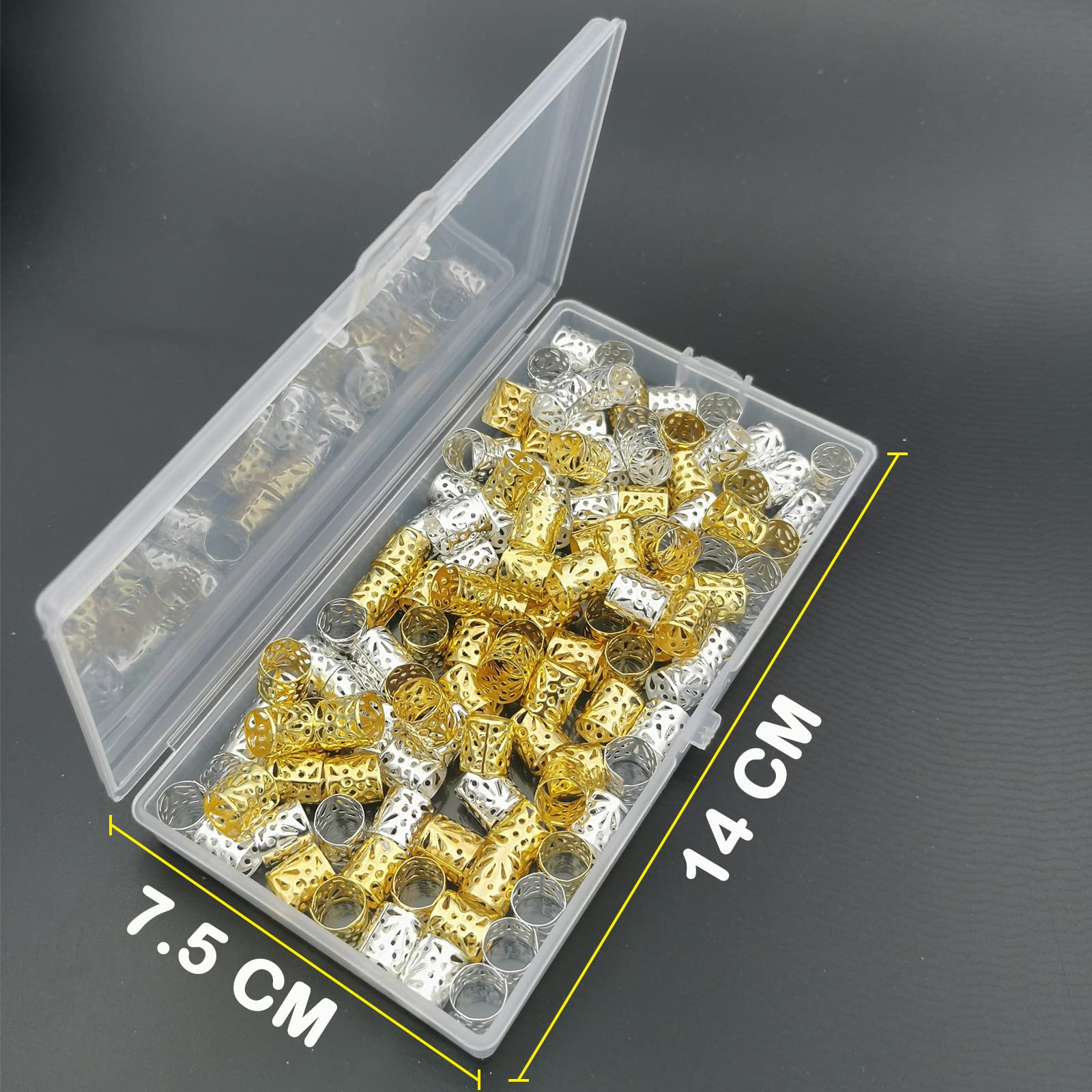 50 pezzi di Dreadlock Accessori per Capelli in oro Anelli per capelli in regolabili Trecce Decorative in Ferro Decorazione di Barba e Capelli Intrecciare 100 pezzi mini elastici