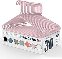 Vista 67 de Perchas de plástico fuertes hechas en Estados Unidos a granel, 20, 30, 50, 100 unidades, disponibles, para ropa de lavandería, perchas de plástico